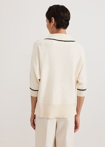 Phase Eight Hallie Tipped Knitwear White Australia | HS6412385